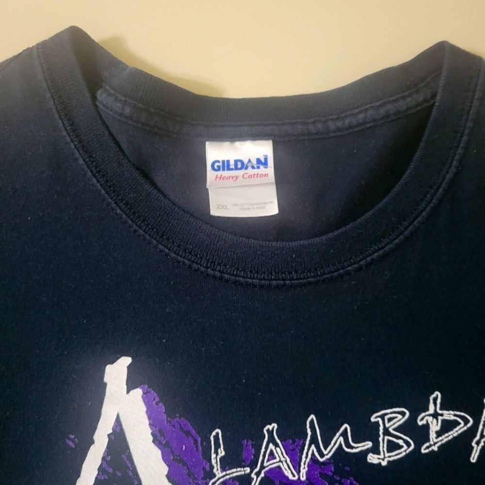 Gildan Men's Black Lambda Chi Alpha Crew Short Sleeve Graphic Front Tee - Picture 6 of 11